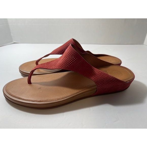 Fitflop Red Sandals Minimalist Thong Style - Picture 2 of 7
